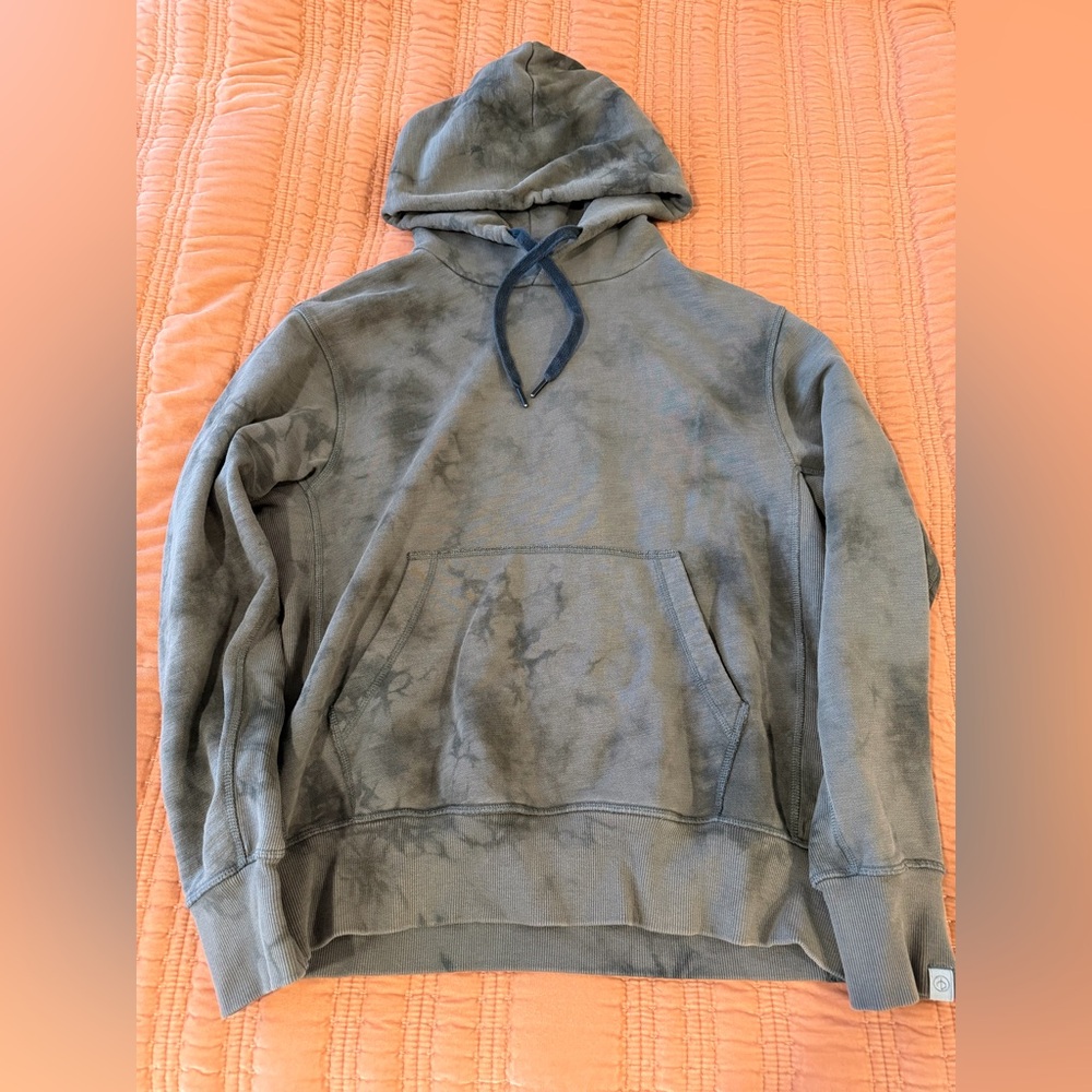 rag & bone Tie Dye Hoodie Men’s Large Olive Grey Pullover Sweatshirt